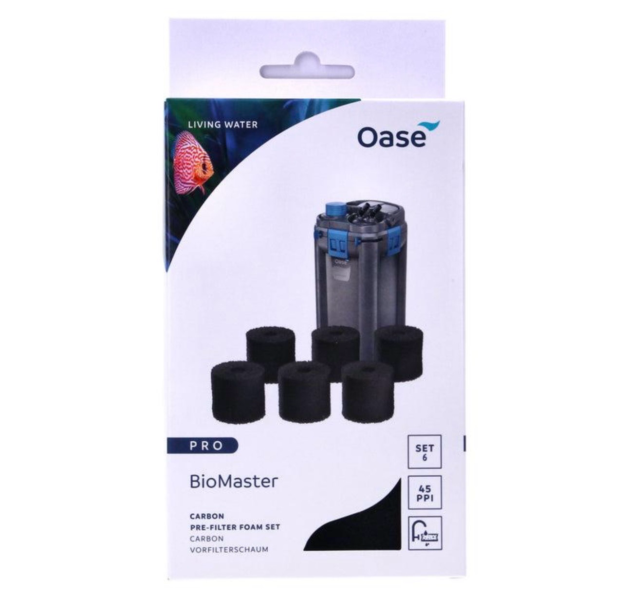 ? OASE Carbon Prefilter Foam Set 6 BioMaster – Esponjas de carbón activo