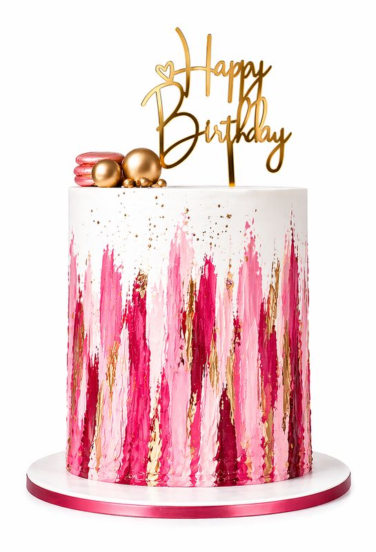 8  x 6 inch Round Streaks Cake