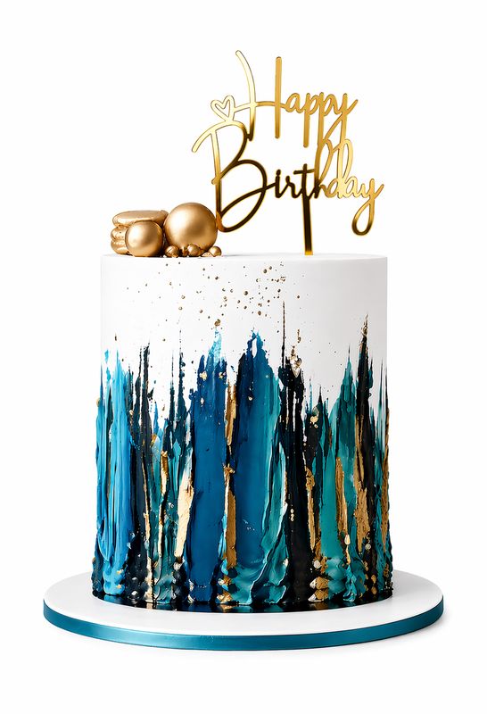8  x 6 inch Round Streaks Cake