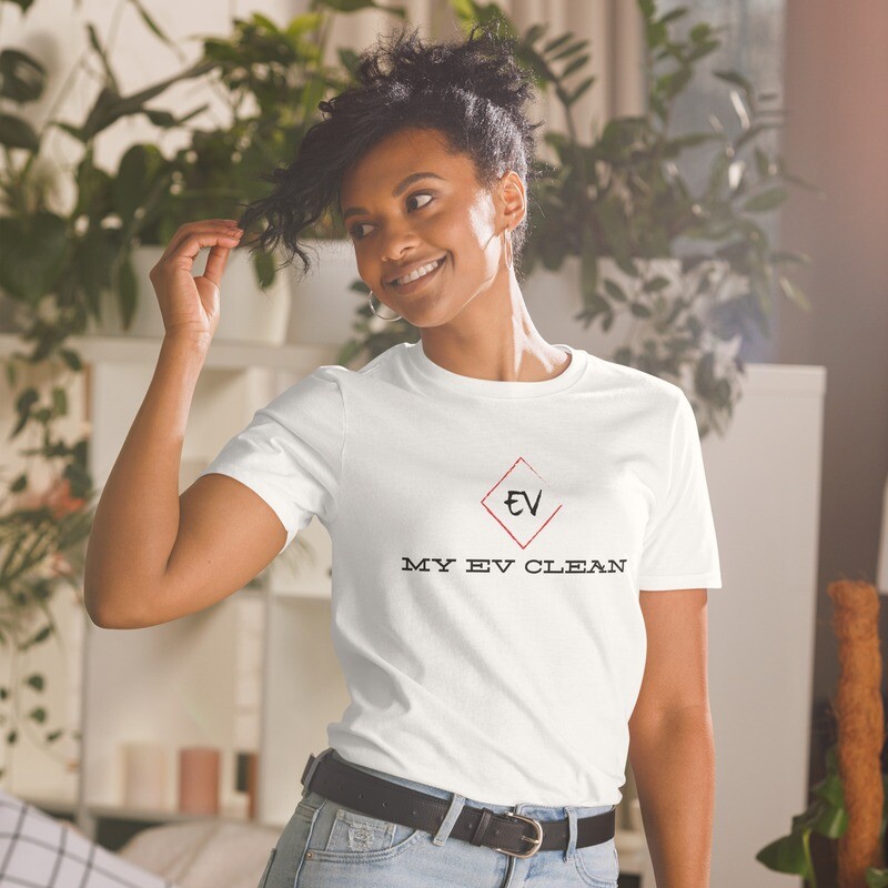 Short-Sleeve Unisex T-Shirt MyEVclean logo