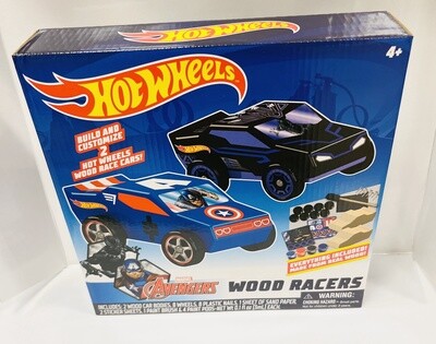 Hot Wheels 2pk Wood Racer - Black Panther/Capt Amer