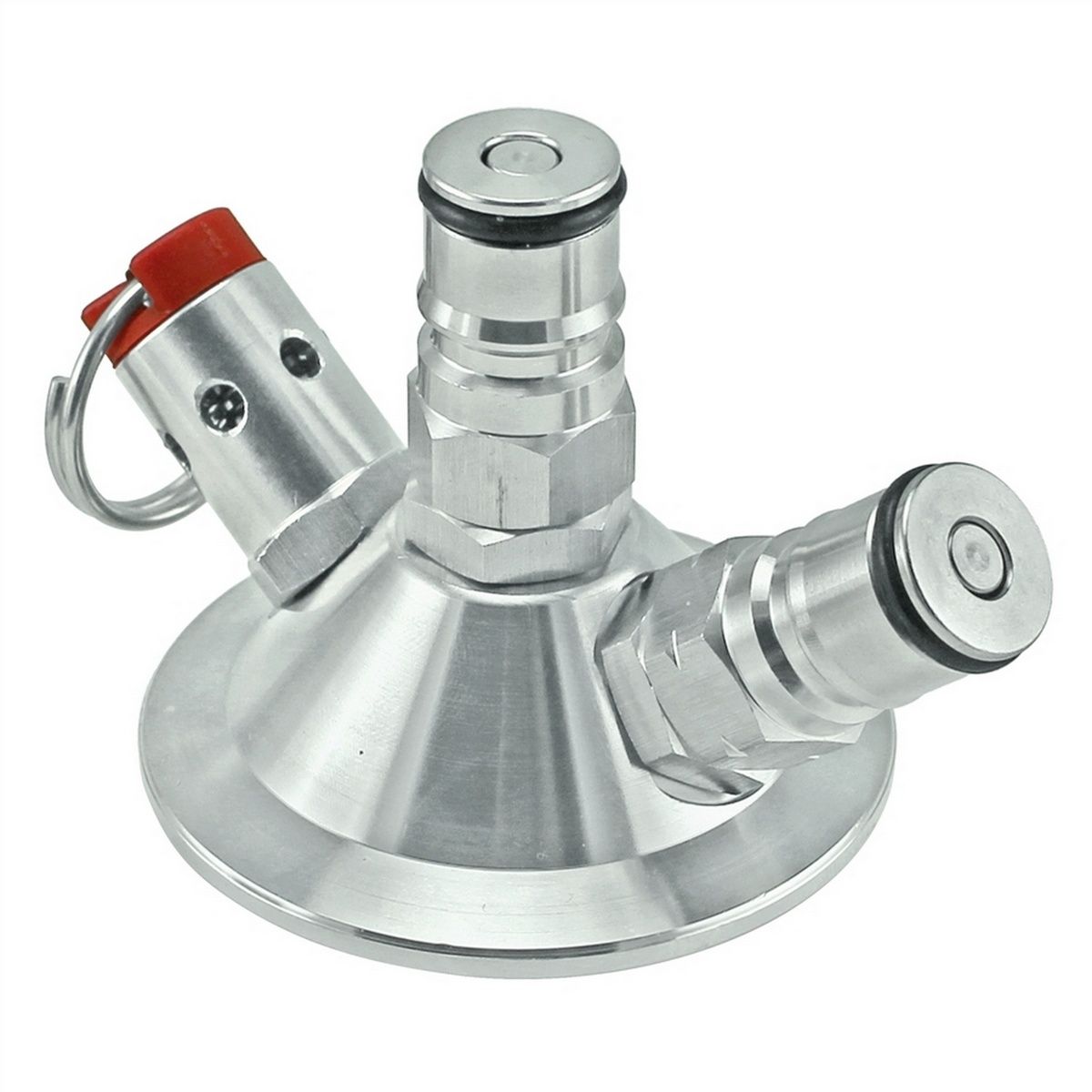 Ball Lock Tapping Head to 2 Inch Tri Clover (Commercial Keg Adaptor)