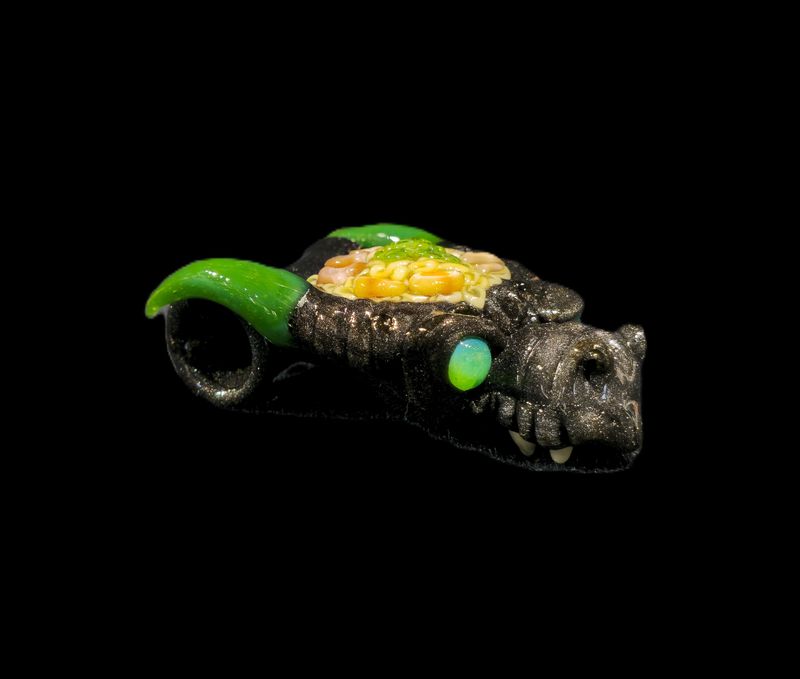 Steel Wool Dragon Ramen Bowl Pendant
