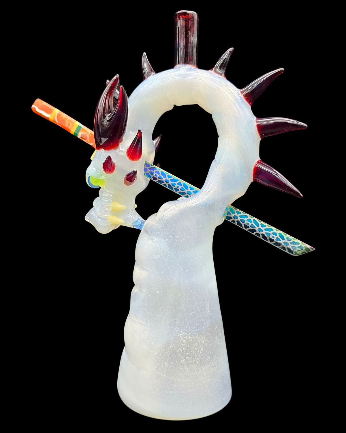 White Dragon w/ Red Horns