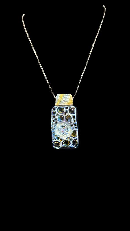 Fume Murrine Tablet w/ Opal Pendant
