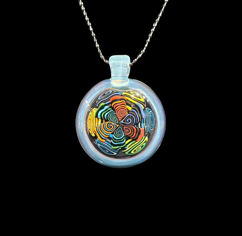 Thumbprint Double Row Color Pendant
