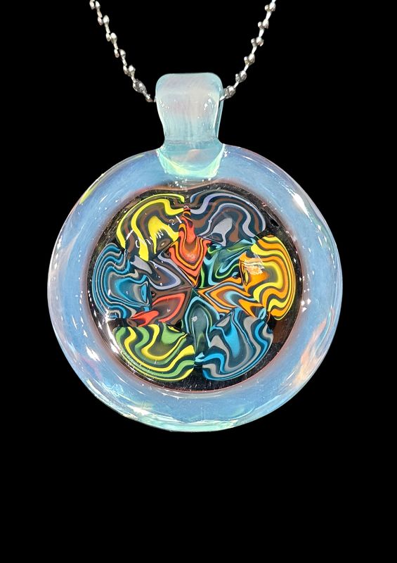 Thumbprint Double Row Color Pendant