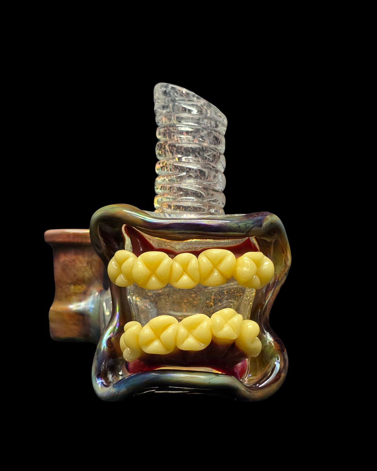 Gold Dichro Over Clear &amp; Aurora Face Mini Mouth