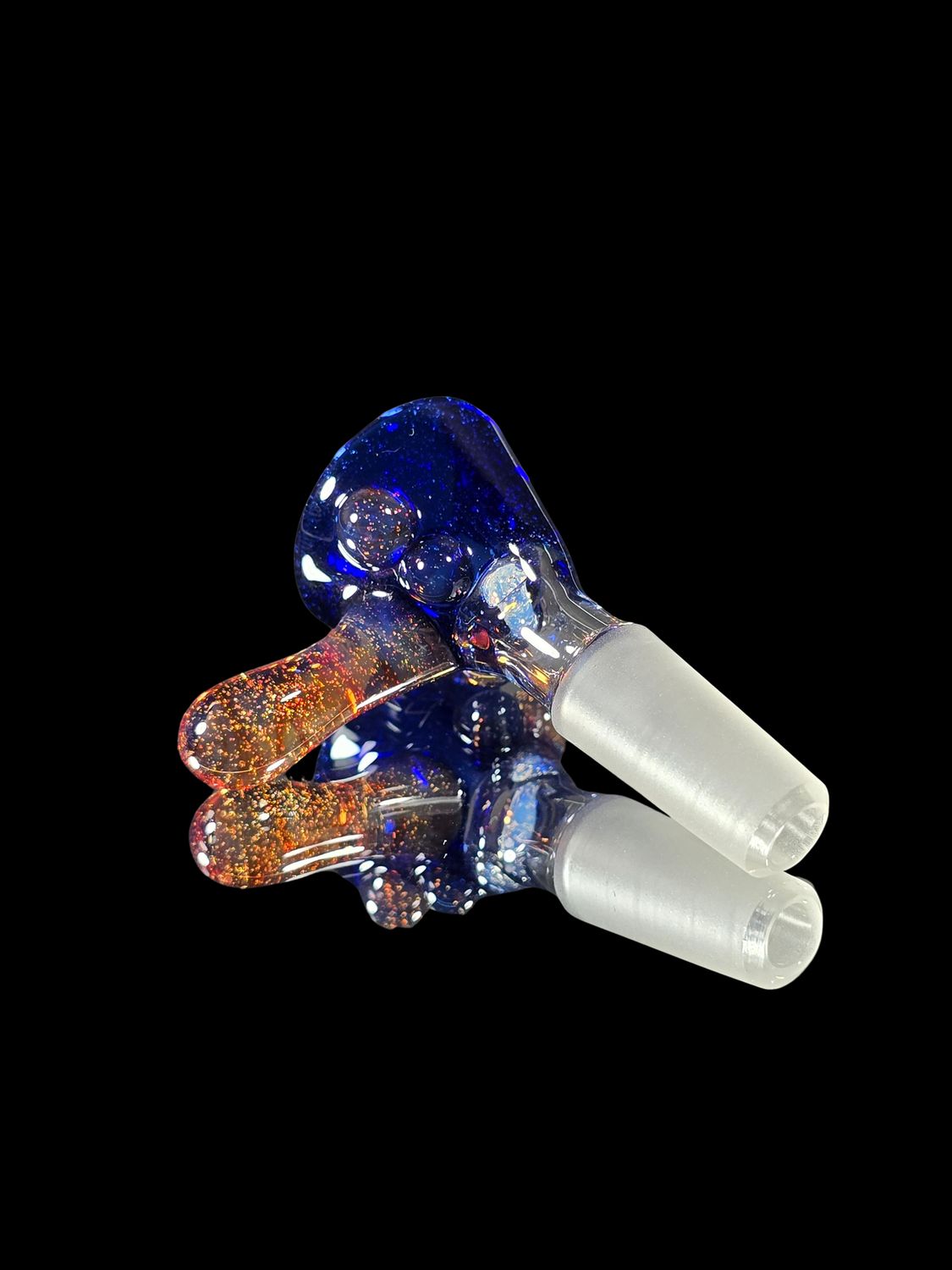 Blue Stardust &amp; Orange Elvis 2-hole 10mm Slide