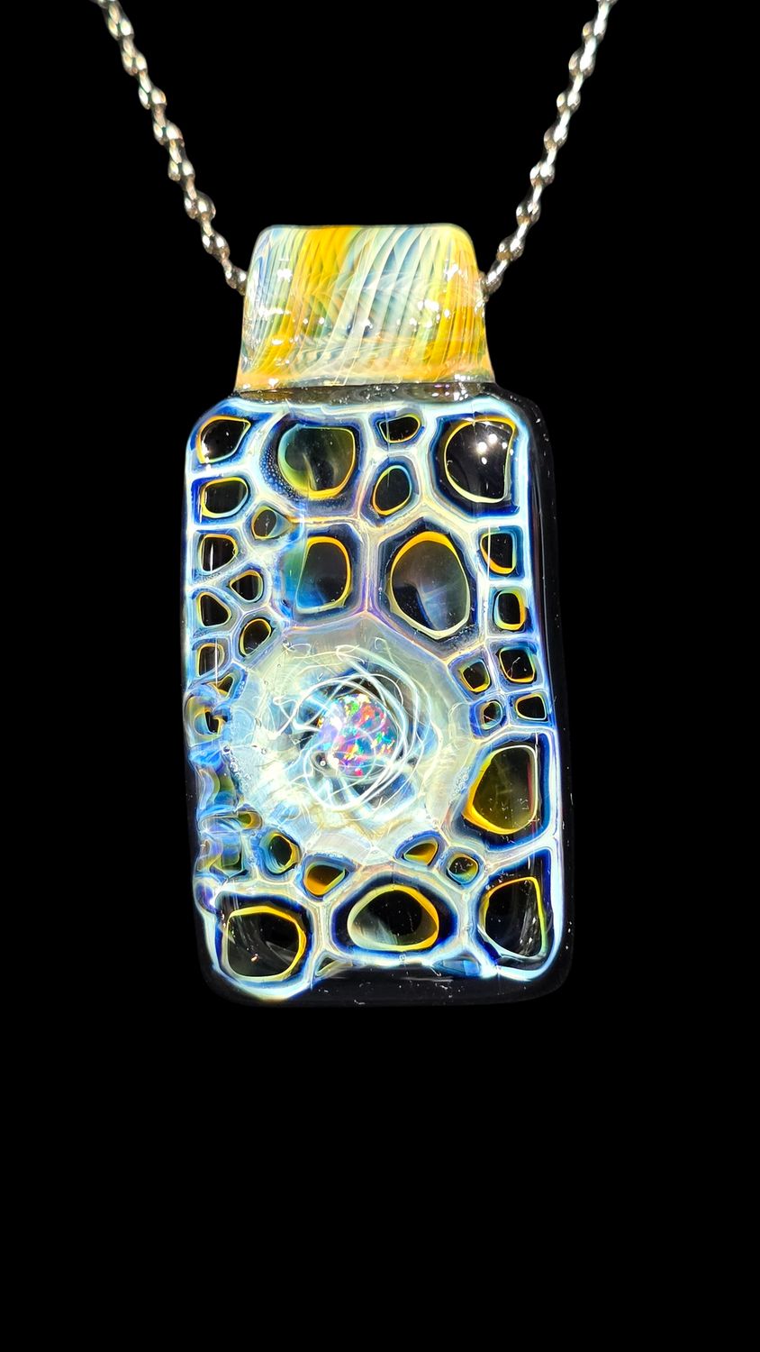 Fume Murrine Tablet w/ Opal Pendant