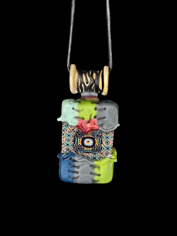Quilted Tile Pendant #1