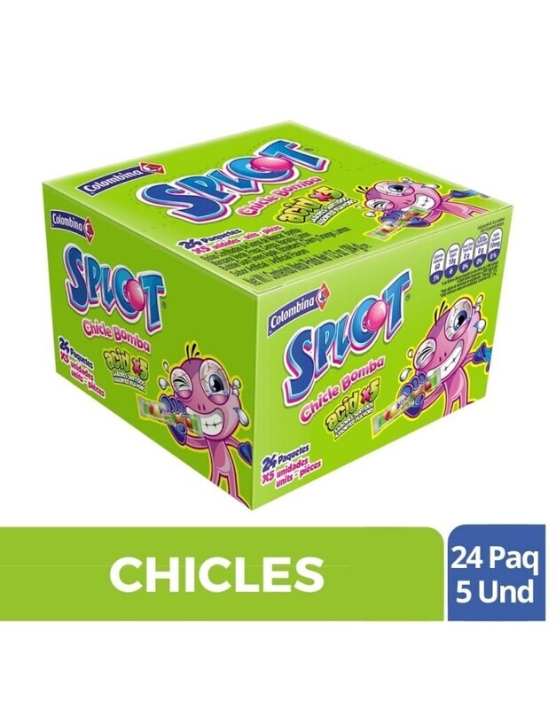 Chicle splot acido*24 unds