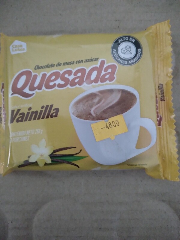 Chocolate quesada vainilla 250gr