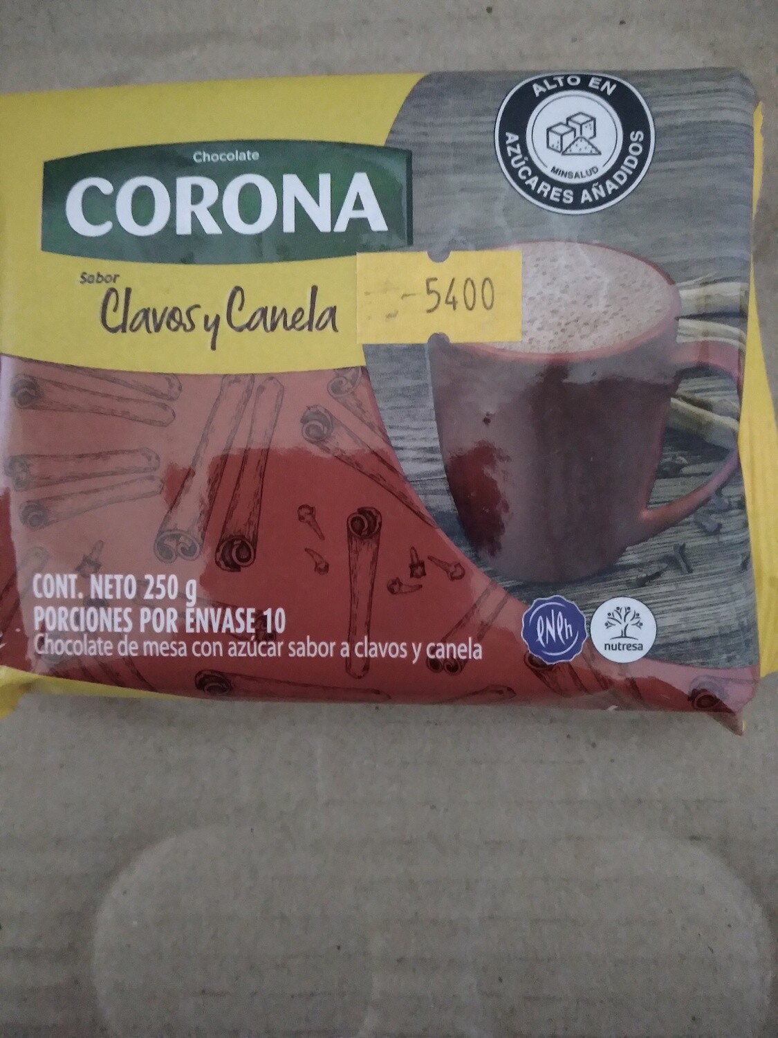 Chocolate corona clavos y canela 250gr