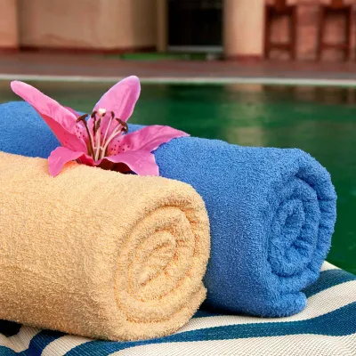 Ryotei solid color economy towels 2-ply yarn VAT-dyed for fade-resistance