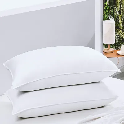 Ryotei Down Alternative Pillow double stitched piping seam, stain-resistant