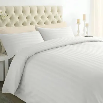 T-250 stripe satin duvet cover 15’’ envelope fold, 4 interior ties, easy installation