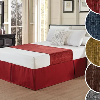 Bed scarves colorfast polyester chenille fabric to prevent snagging pill-resistant finish