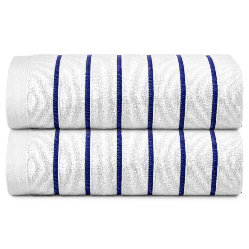 Ryotei Horizontal Stripe Pool Towel 30x60 Blue