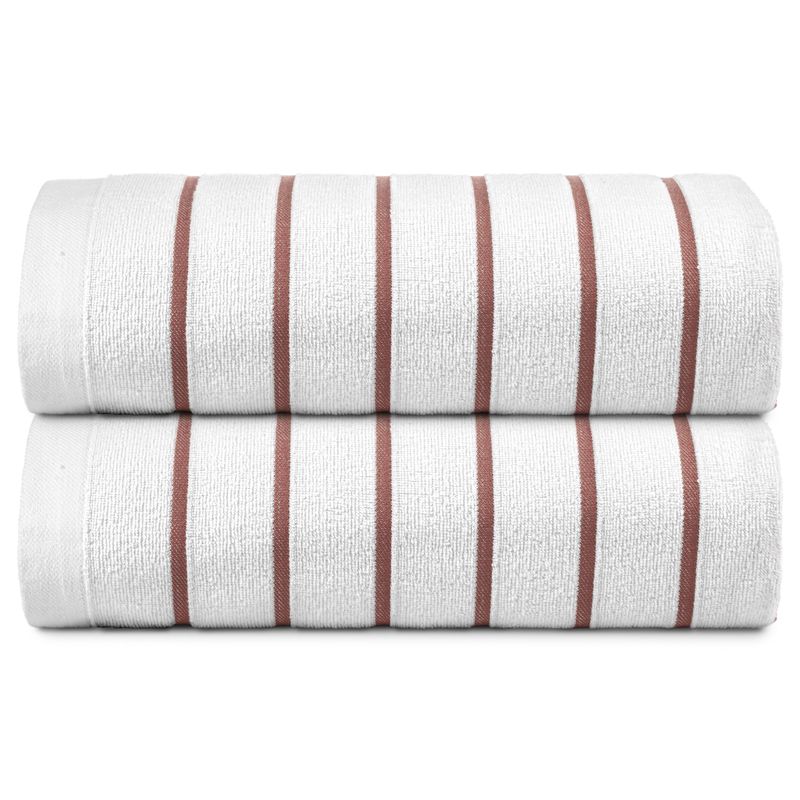 Ryotei Horizontal Stripe Pool Towel 36x68 Brown