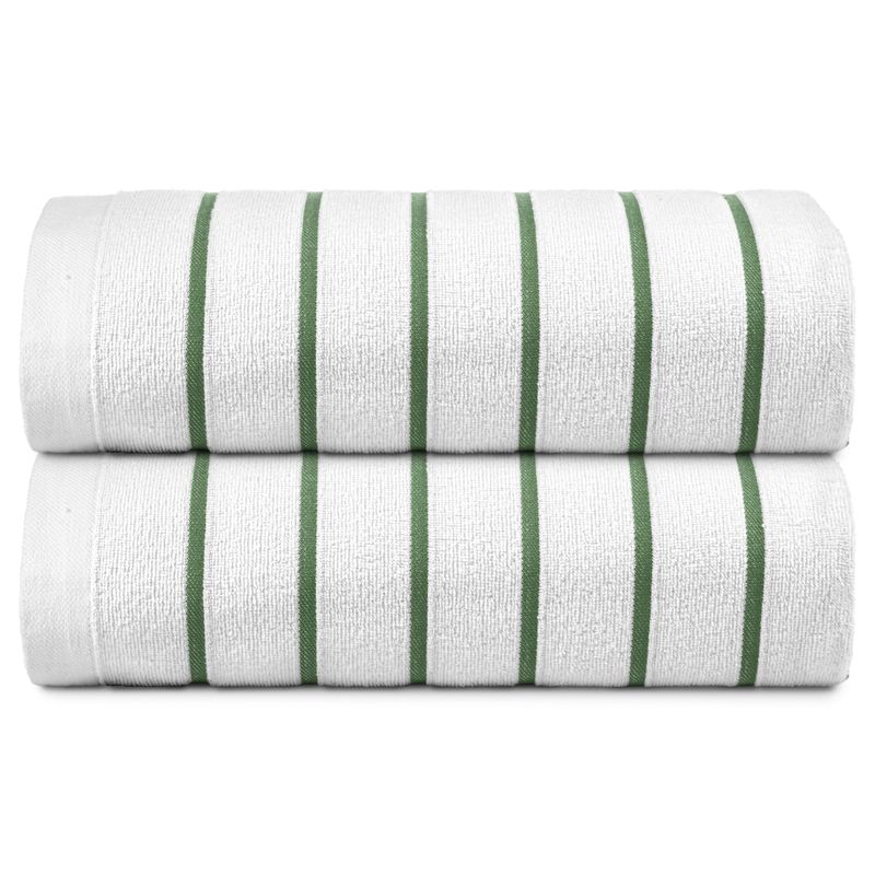 Horizontal Stripe Pool Towel 36x68 Mint Green