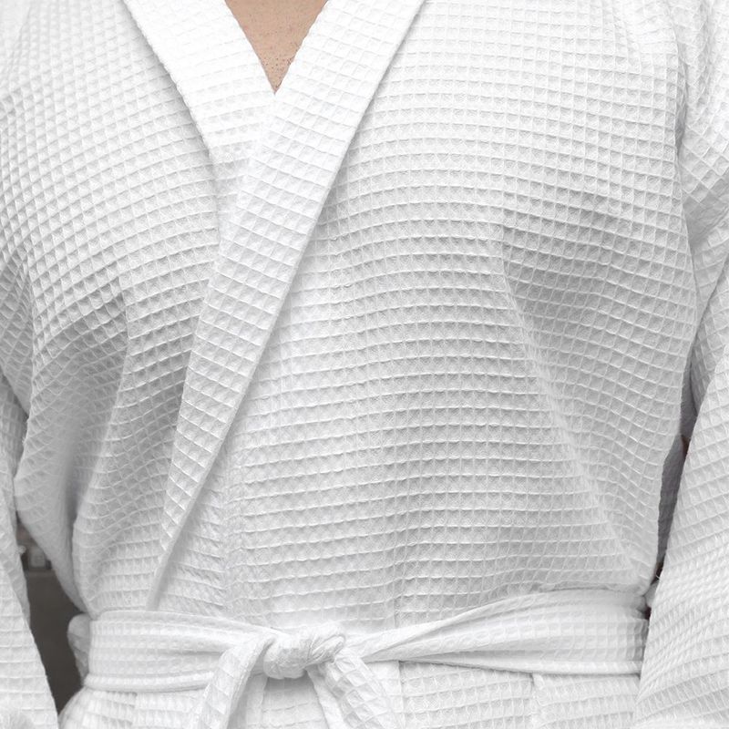 Honeycomb Waffle Bathrobe 48 x 60 Kimono Collar