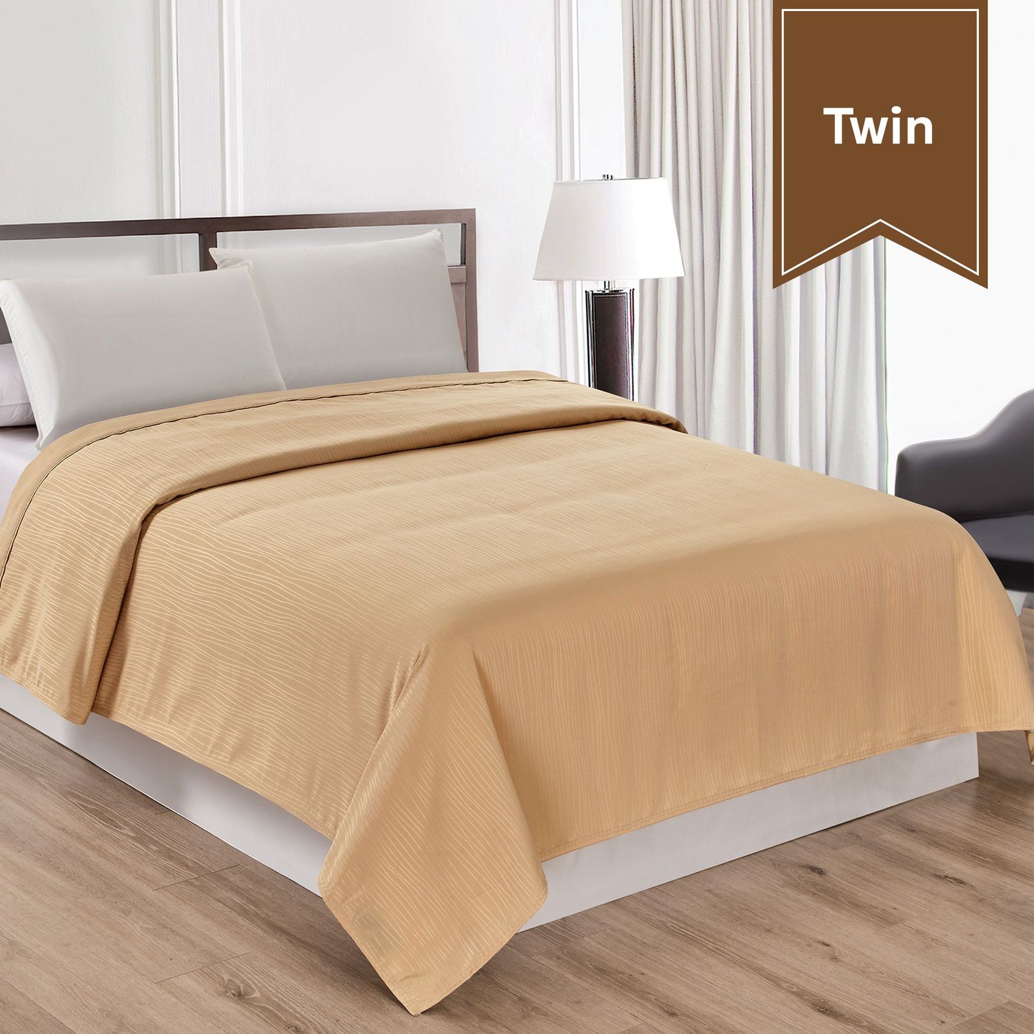 Ryotei Top Sheet 84x96 Twin/Full Water-Streams Gold Dust