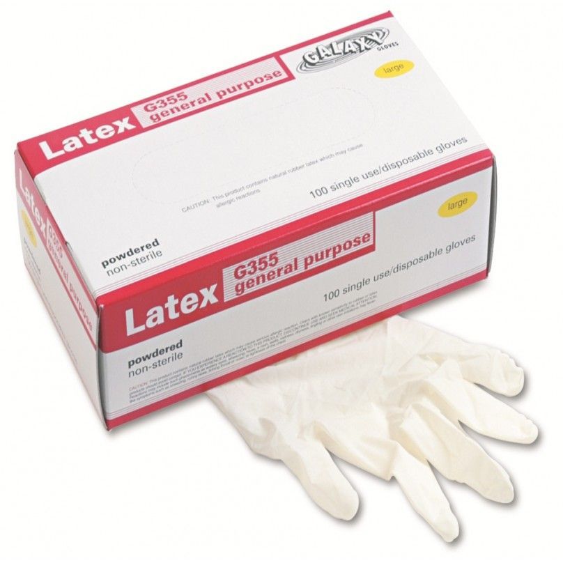 Latex Gloves Powder Free Large 10 x 100 1000/Case