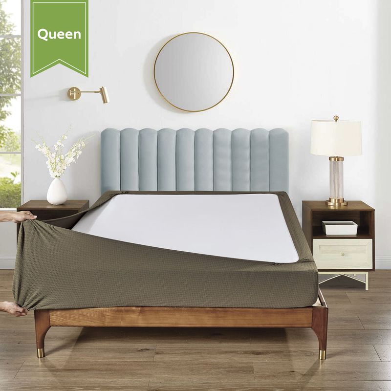 Stretchable Box Spring Wrap Full/Queen Teak Brown