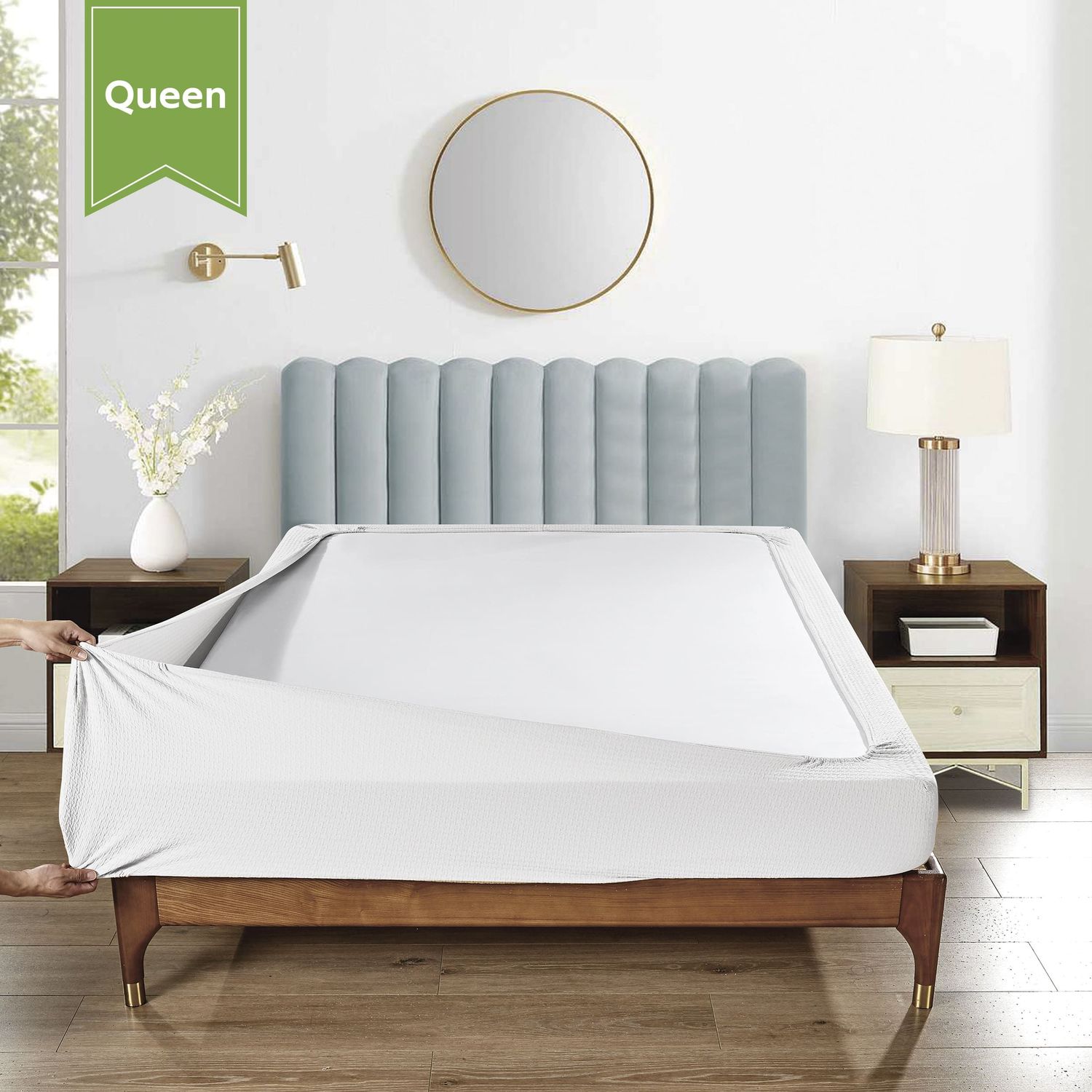 Stretchable Box Spring Wrap Full/Queen Princess White