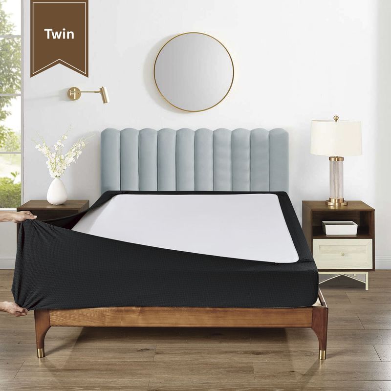 Stretchable Box Spring Wrap Twin Persian Black