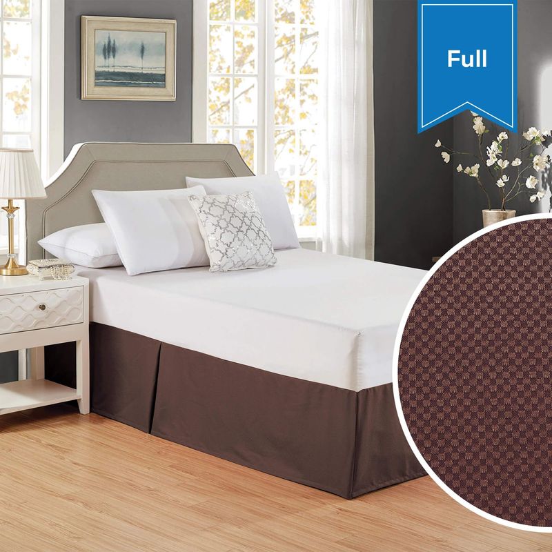 Bed Skirt With Pleats 54 x 80 x 15 Full Brown