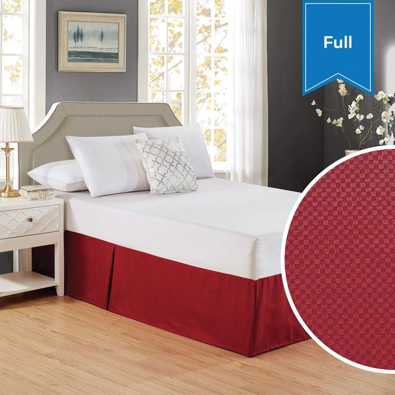 Bed Skirt With Pleats 54 x 80 x 15 Full Serene Merlot