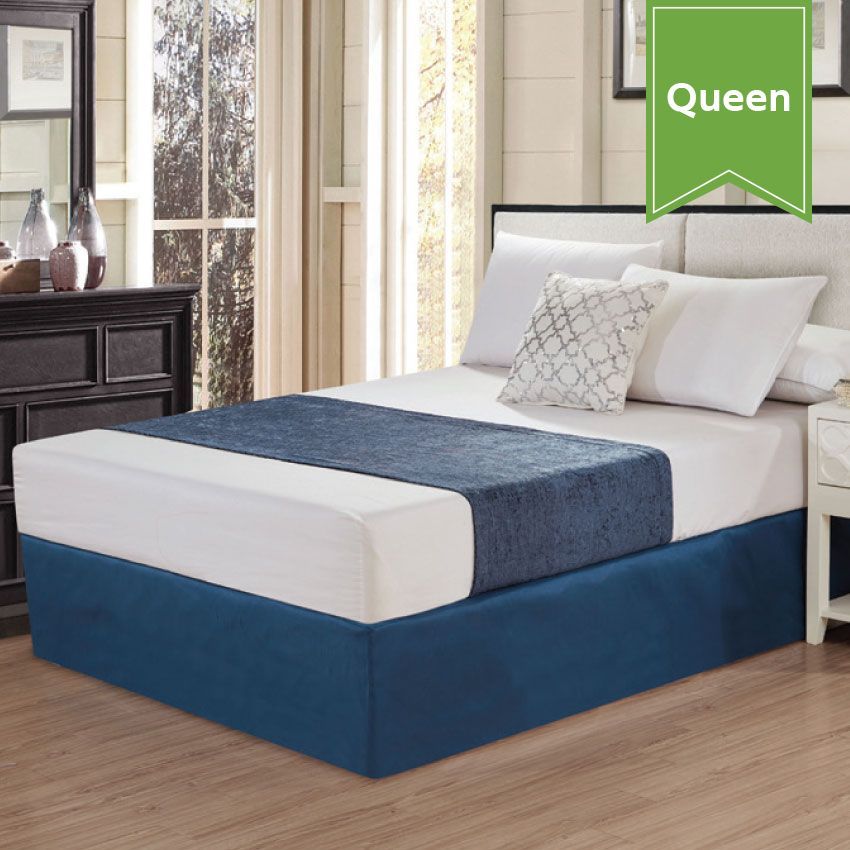 Chenille Bed Scarfs 26 x 94 Queen Poised Navy