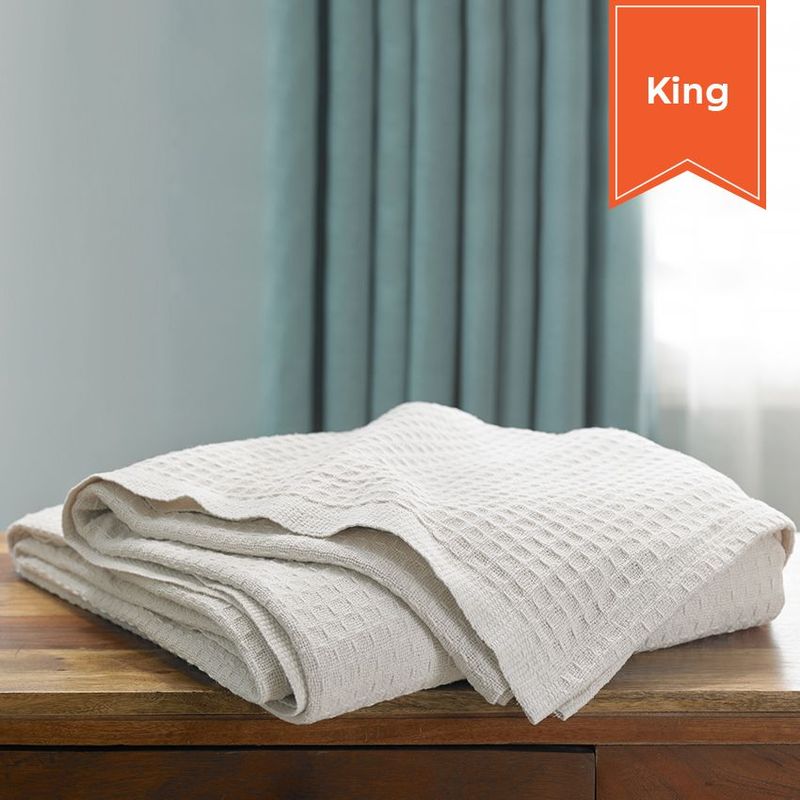 Cotton Waffle Thermal Blanket 110 x 90 King