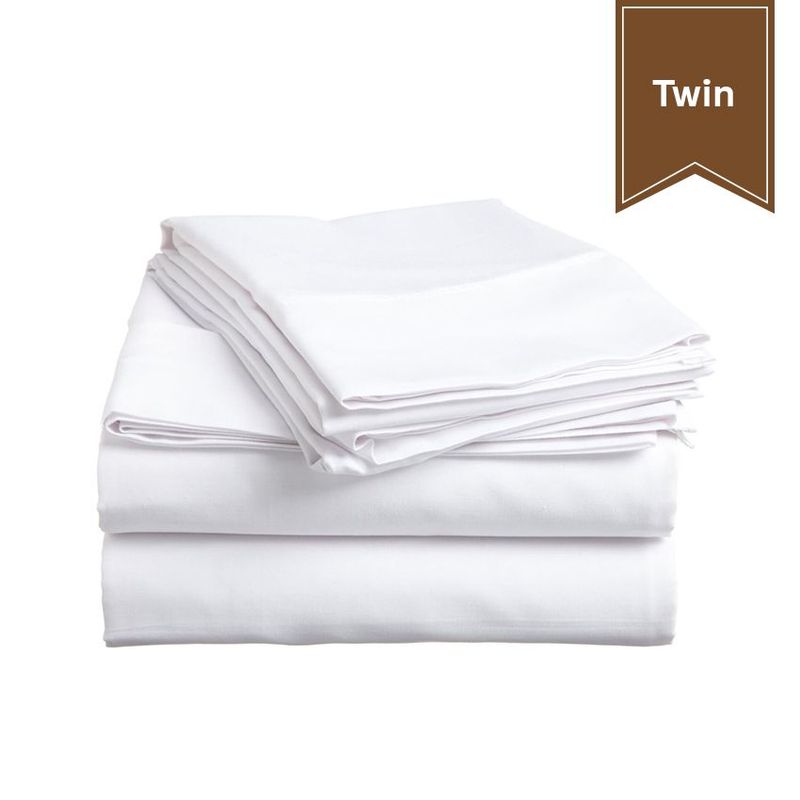 Belem Luxury Percale White Bed Sheet Set T-200 Twin