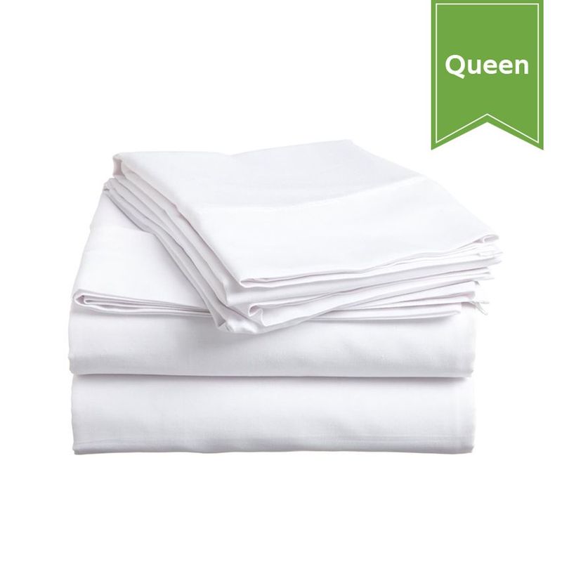 Belem Luxury Percale White Bed Sheet Set T-200 Queen