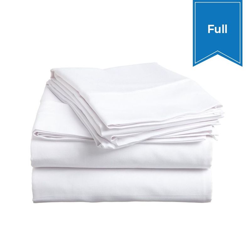 Belem Luxury Percale White Bed Sheet Set T-200 Full