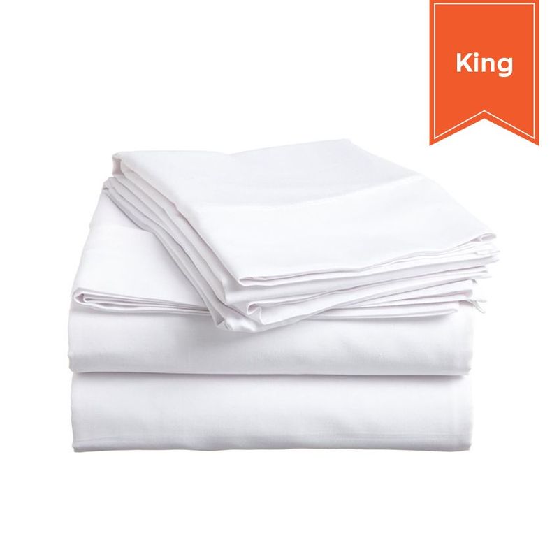 Belem Luxury Percale White Bed Sheet Set T-200 King