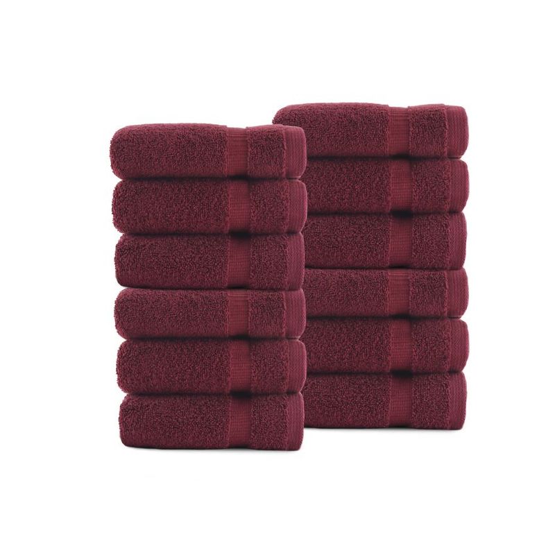 Belem 12 Pcs Washcloths 13 x 13 | Cherry Wine