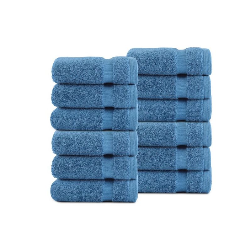 Belem 12 Pcs Washcloths 13 x 13 | Evening Blue