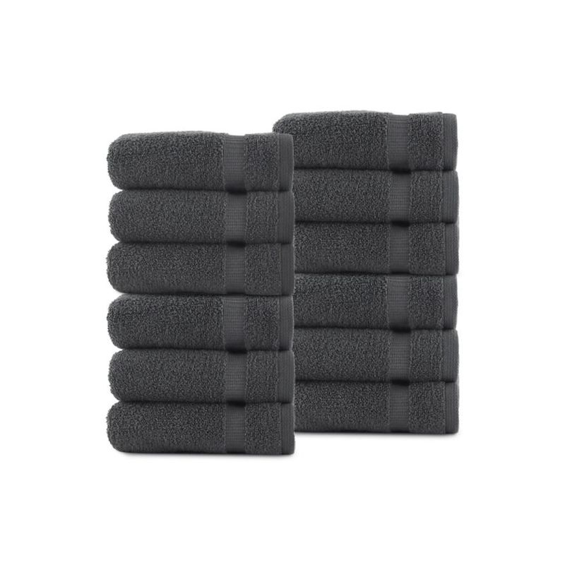 Belem 12 Pcs Washcloths 13 x 13 | Castlerock Gray