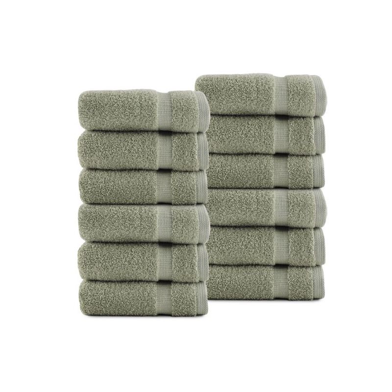 Belem 12 Pcs Washcloths 13 x 13 | Sage Green