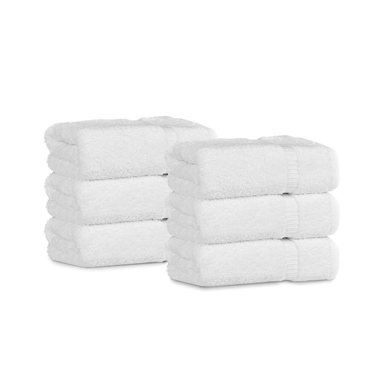 Belem 100% Cotton Pack of 6 Hand Towels 16 x 30 | White