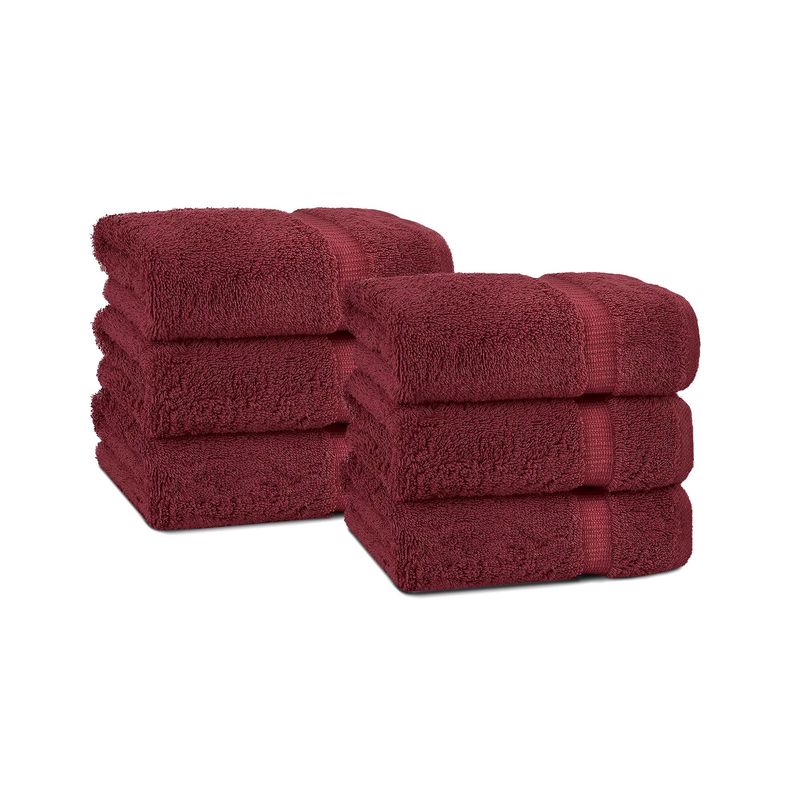Belem 6 Pcs Hand Towels 16 x 30 | Cherry Wine