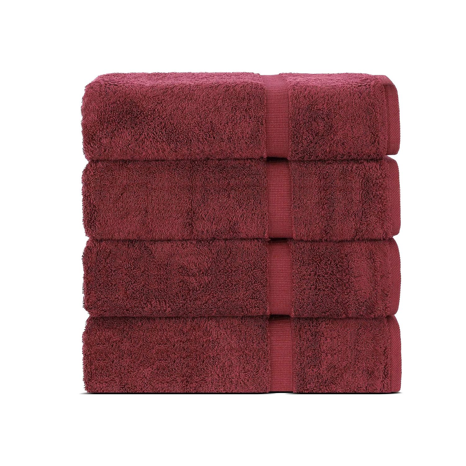 Belem 4 Pcs Bath Towel 27 x 50 | Cherry Wine