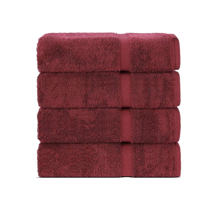 Belem 4 Pcs Bath Towel 27 x 50 | Cherry Wine