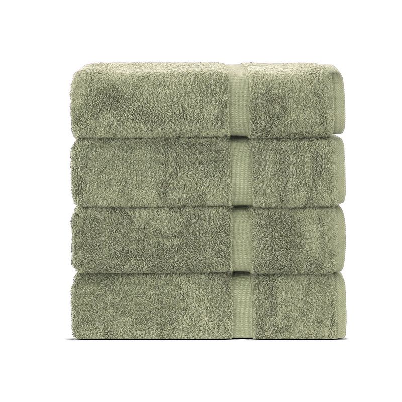 Belem 4 Pcs Bath Towel 27 x 50 | Sage Green Bath Towels