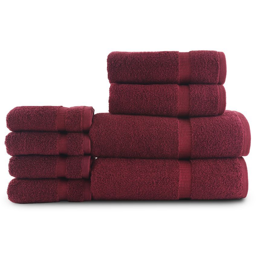 Belem 8 Pcs Towel Set | Cherry Wine