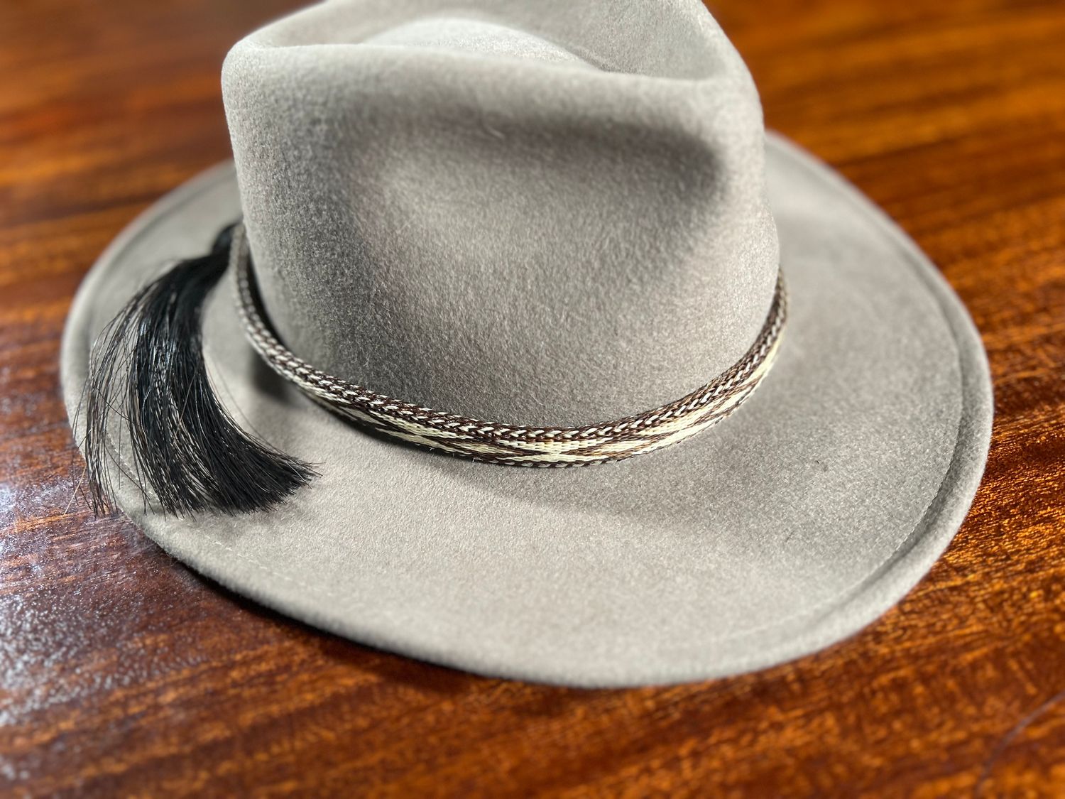 Hand Hitched Horsehair Hat Band_#213